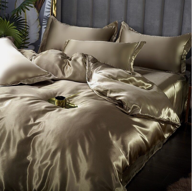 Mulberry Silk Bedding Set Duvet Cover Bed Sheet Pillowcase King Queen Full Twin