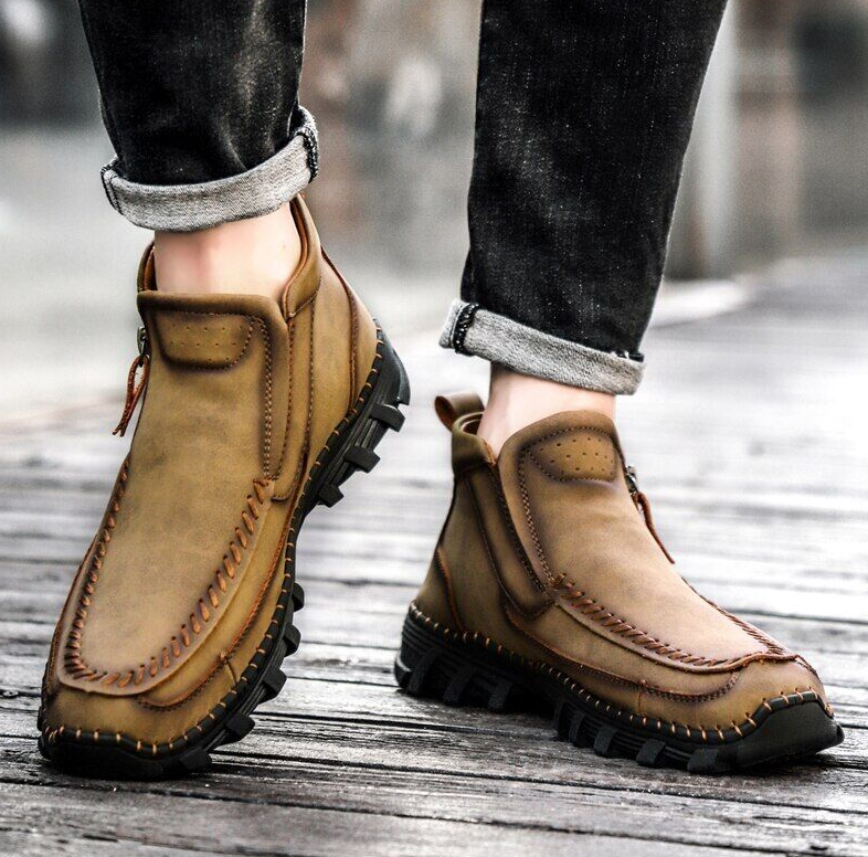 Man's Plush Keep Warm Comfortable Outdoor Ankle Snow Boots Casual Shoes Loafers